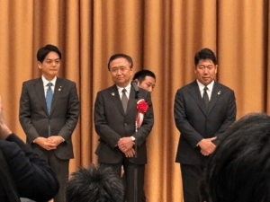 山中 横浜市長、黒岩 神奈川県知事、福田 川崎市長